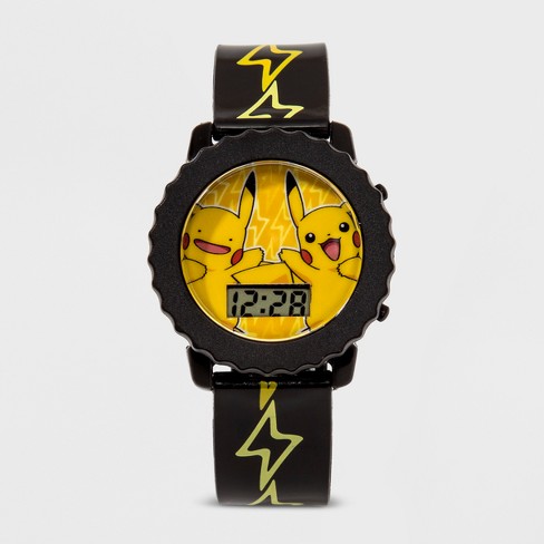 Boys Pokemon Flashing Lcd Watch Black