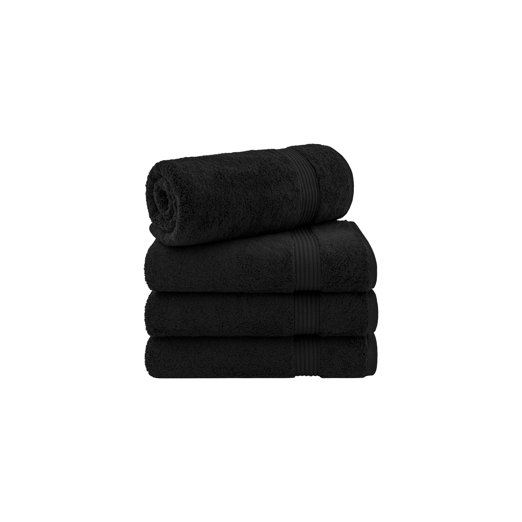 American Soft Linen Bekos 4 Pack Bath Towel Set, 100% Cotton Bath Towels for Bathroom, Black