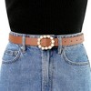 INSPIRE CHIC Women's Pearl Skinny Faux Leather Adjustable Pin Buckle Jeans Dresses Pants Waistband Belt 75-90cm/29.53"-35.43" - 4 of 4