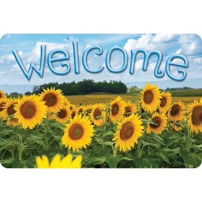 Ashley Productions® The Original Fun Mat™, Welcome Mat, 15.5" x 23.5", Sunflowers Welcome