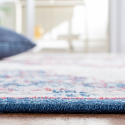 Grey and Ivory Synthetic Stain-Resistant Runner Rug, 2' x 6'