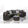 Mshliw 7-Piece Half-Moon Sectional Patio Furniture Set with Round Glass Coffee Table – Weather-Resistant Outdoor Sofa Set with Cushions-Dark Gray - 3 of 4