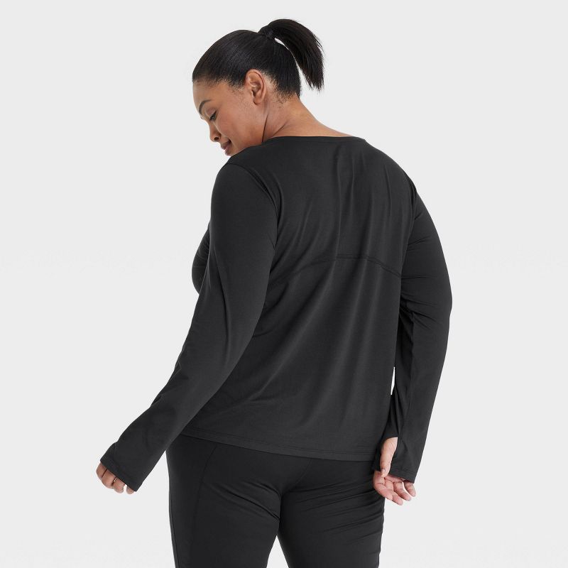 Women's Essential Crewneck Long Sleeve T-Shirt - All In Motion™, 3 of 6
