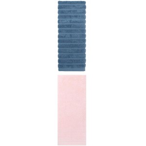 REGALWOVEN Striped Pattern Bathroom Hand Towels 14" x 30" 2 Pcs - 1 of 4