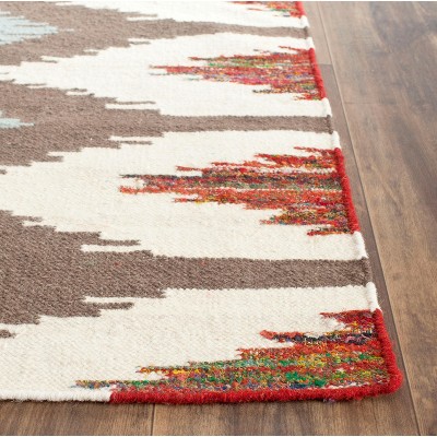 Handmade Geometric Multicolor Wool Flatweave Area Rug, 3' x 5'