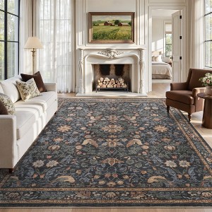 MontVoo Vintage Floral Washable Rug - 1 of 4