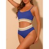 Elerevyo Women's High Waisted Ribbed Adjustable Spaghetti Straps Push Up Swimsuit Bathing Suits 2 Pcs - 2 of 4