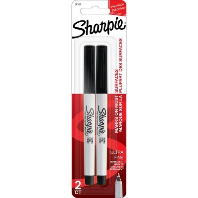 Sharpie Permanent Marker, Ultra Fine Tip, 2ct - Black