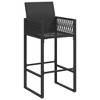 vidaXL Patio Bar Stools 2 pcs Black Poly Rattan - 4 of 4