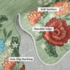 Washable Floral Area Rug, Ultra-Soft Foldable Farmhouse Scalloped Carpet, Non Slip Low Pile Throw Mat for Living Room - 4 of 4