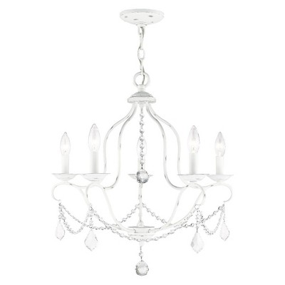 Livex Lighting Chesterfield 5 - Light Chandelier in  Antique White