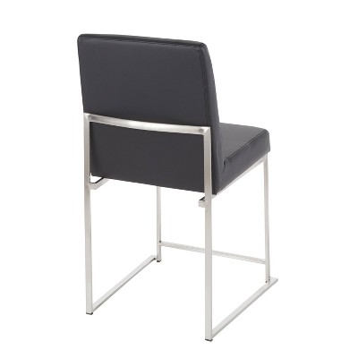 Fuji Contemporary High Back Faux Leather Dining Chair in Black
