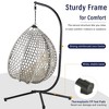 Modern Hanging Basket Egg Chair with Stand, Indoor & Outdoor Wicker Swing Chair with Soft Cushion & Headrest - ModernLuxe - 3 of 4