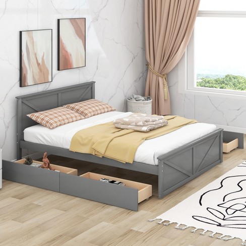 Target platform store bed with drawers