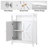 Bathroom Floor Cabinet Wooden Storage Organizer with 2 Doors, White - 3 of 4