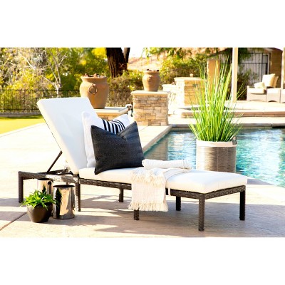 NewPort Outdoor Wicker Chaise Lounge - Brown - Coaster