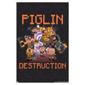 Trends International Minecraft: Legends - Piglin Destruction Framed Wall Poster Prints - 1 of 4