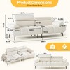86'' Futon Sofa Bed, 3 Seater PU Faux Leather Futon Sleeper Couches Sofa with Adjustable Sofa Backrest and 6-position adjustable headrest - 2 of 4