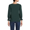 Lands' End Women's 3/4 Sleeve Lightweight Jersey Button Front Top - 2 of 4