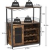 Whizmax Wine Bar Cabinet with Detachable Rack, Glass Holder, Small Sideboard and Buffet Mesh Door, Wine Rack - 4 of 4