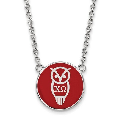 Black Bow Jewelry Sterling Silver Chi Omega Greek Life Necklace 18 Inch