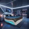 Queen Size Upholstered Platform Bed with LED Lighting and Bluetooth - 2 of 4
