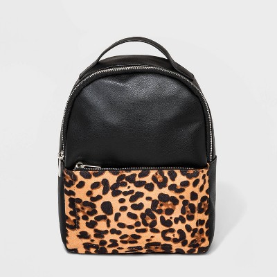 animal print backpack purse