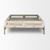 HomeRoots 44" Off White Clear And Gold Solid Wood Glass And Iron Storage Coffee Table - 4 of 4