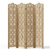 Wooakway Rustic Folding Wood Room Divider Vintage Freestand Privacy Screen for Room Seperation Living Room Bedroom Office Room - 2 of 4