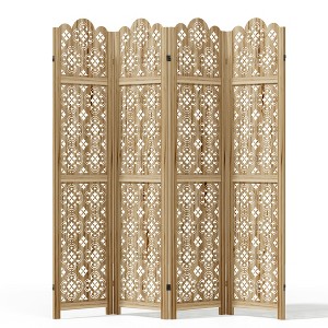 Lirago 68 in. Wood indoor Privacy Screens Garden Outdoor Fence 4 pieces Brown - 1 of 4