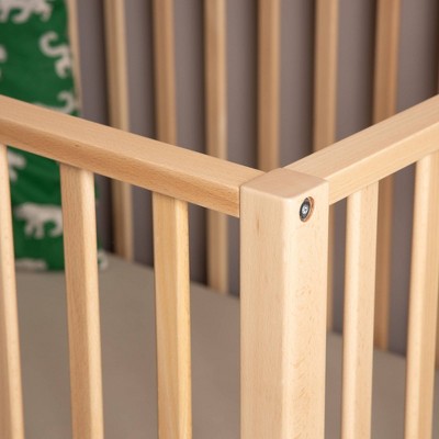 Natural Beechwood 3-in-1 Convertible Crib with Adjustable Height