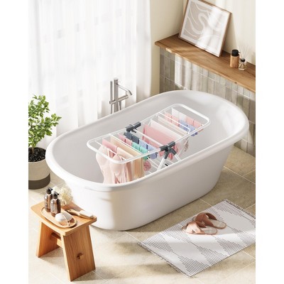 Compact White Foldable 2-Level Clothes Drying Rack