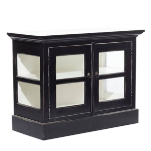 Olivia & May Traditional Wood Cabinet Black: No Assembly Required, Carved Details, 1 Shelf - 1 of 4