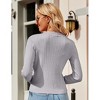 Womens Lightweight Knit Cardigan V Neck Long Sleeve Front Button Down Elegant Shrugs - 4 of 4