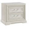 Vynxaria Transitional Style Nightstand, White Finish, 2 Drawers with Unique Pulls, Anti Tipping, Solid Wood and Veneer, 30"×18.85"×26.3"H - 4 of 4