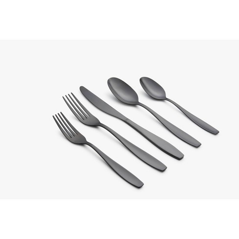 Matte Black Silverware Set, Satin Finish 20-Piece Stainless Steel Flatware  Set,Kitchen Utensil Set Service for 4,Tableware Cutlery Set for Home and