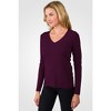 JENNIE LIU Women's 100% Pure Cashmere Long Sleeve Pullover V Neck Sweater - 3 of 4