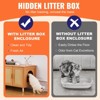 VEVOR Cat Litter Box Enclosure for 2 Cats, Litter Box Furniture Hidden with Rattan Decorated Doors, Wooden Cat Box Cabinet, Natural - 4 of 4