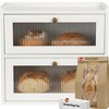 MOEPISY Vintage Breadbox Bread Storage Container Farmhouse Food Organizer Pantry Shelf (White) - 2 of 4
