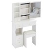 NicBex Makeup Vanity Desk with Left Drawers & Cushioned Stool,Wood Makeup Table with Sliding Mirror for Bedroom - 4 of 4