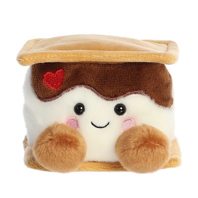 Aurora Mini Fudgey Heart S'more Palm Pals Adorable Stuffed Animal Brown 4.5"