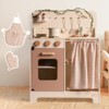 ROBOTIME Kids Kitchen Play Set,Rustic Wooden Pretend Play Kitchen for Toddlers 3+, Pink, 21.84"*11.7"*28.86" - 2 of 4