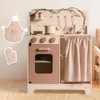 ROBOTIME Kids Kitchen Play Set,Rustic Wooden Pretend Play Kitchen for Toddlers 3+, Pink, 21.84"*11.7"*28.86" - image 2 of 4