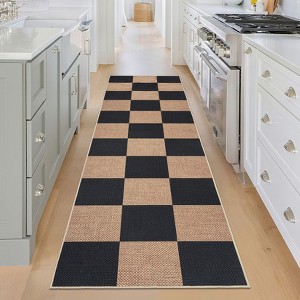 Modern Easy Jute Rug Washable Rug with Non Slip TPR Backing - 1 of 4