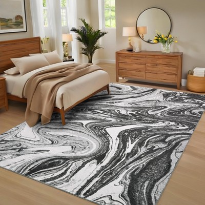 Modern Abstract Area Rug – Washable Stain-Resistant Carpet, Non-Slip & Non-Shedding for Living Room, Bedroom, Office