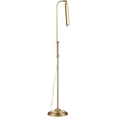 Adjustable Brass Pharmacy Floor Lamp with LED Light