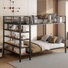 NicBex Twin Over Full Bunk Bed with Guardrail and Built-in Side Shelf,Metal Twin Loft Bed with Ladder and 5-Tier Shelves,Bunk Beds for Bedroom - 2 of 4