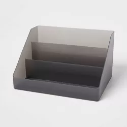 Large Plastic Desktop Organizer Dark Gray - Brightroom™