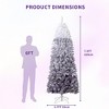 Snow Flocked Pencil Christmas Tree - 100 Dual-Color LEDs, 320 Branch Tips w/ Metal Stand - 4 of 4