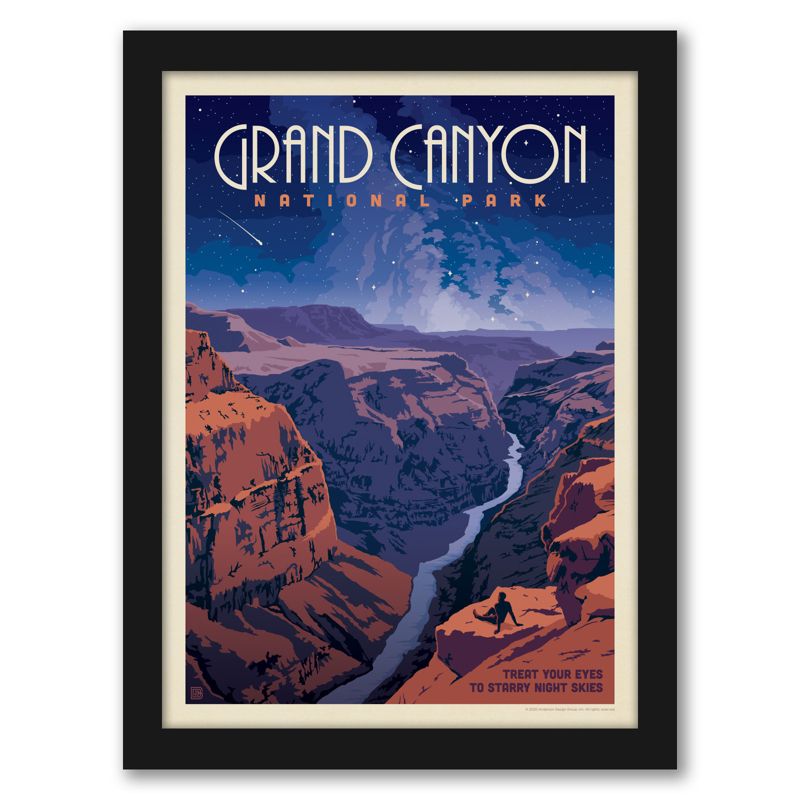 Americanflat Vintage Landscape Grand Canyon Starry Night By Anderson Design Group Framed Print, 1 of 9